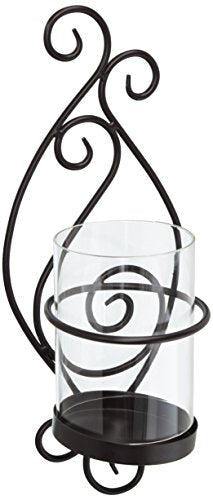 Decorative Black Tea Light Candle Holder Hanging Wall Scone Decor