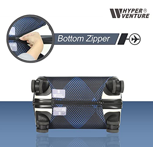 Washable Luggage Cover - Fashion Suitcase Protector  (Blue Cube)