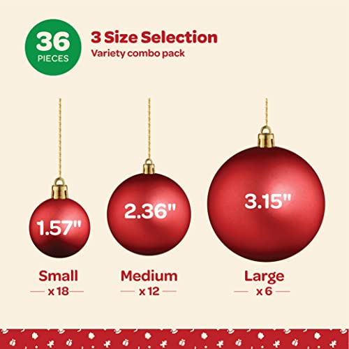 Set of 36 Christmas Ball Ornaments