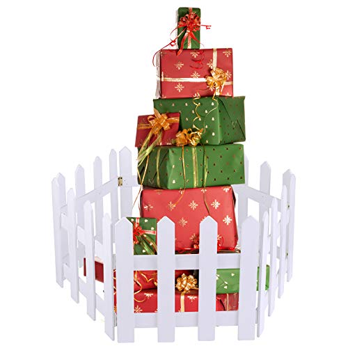Christmas Tree Wooden Picket Fence Decoration