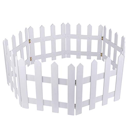 Christmas Tree Wooden Picket Fence Decoration