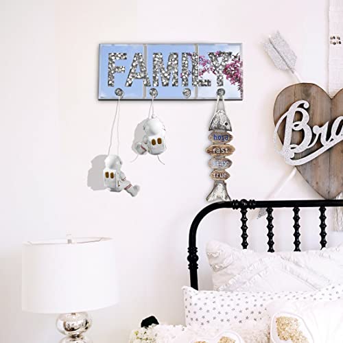 Crush Diamond Mirrored Plaque Sign for Wall Decor & Key Holder