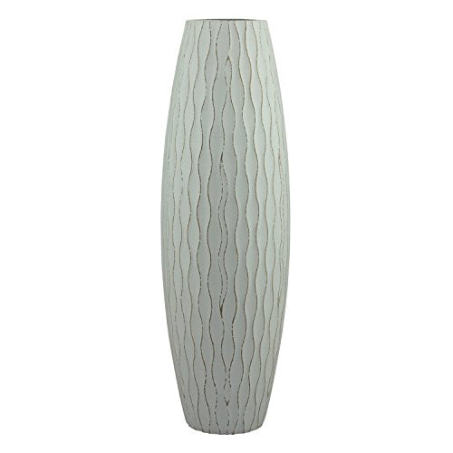 Beach Nostalgia Weathered Pale Ocean Wood Vase, Light Blue