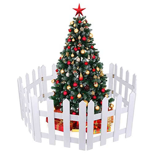 Christmas Tree Wooden Picket Fence Decoration