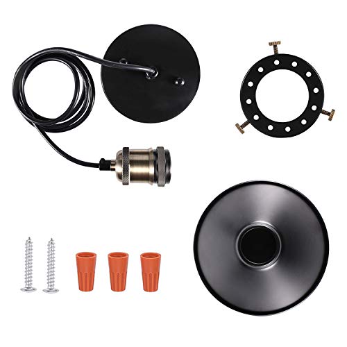 Industrial Pendant Lighting w/ Metal Rustic Bronze & Black Finish Fixture (3 Pack)