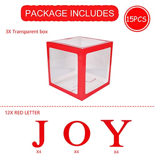 Transparent Joy Box Blocks Christmas Decorations