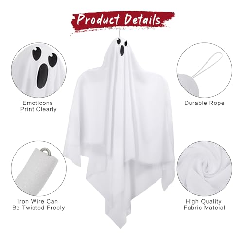 Halloween Hanging Ghost Outdoor Decorations,  Cute Hanging Ghosts Halloween Decor Outdoor,