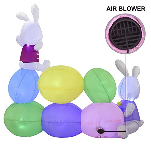 Easter Inflatable Decorations 6 ft Happy Easter Sign w/ Built-in LEDs
