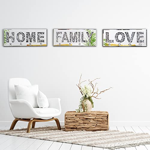 Crush Diamond Mirrored Plaque Sign for Wall Decor & Key Holder