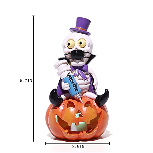 5.7-inch Resin Halloween Pumpkin Decoration, w/ LED Lights