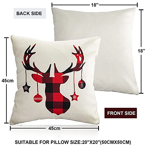 Set of 4 Christmas Throw Pillow Covers 18 x 18