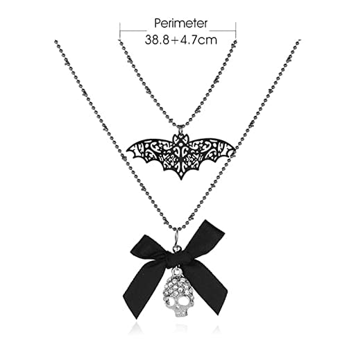 Vintage GothicNecklace Earrings Set,Halloween Crystal Pendant Necklace Punk Style Reptile Animal