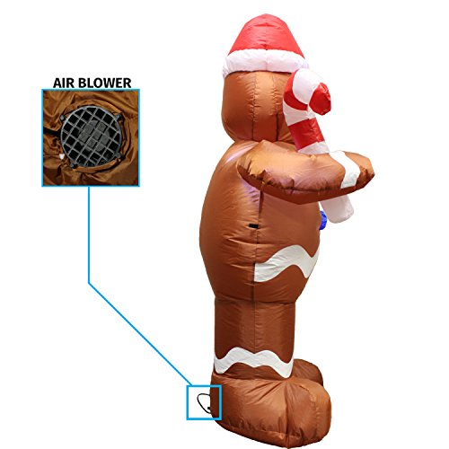 5ft Christmas Gingerbread Inflatable Yard Decoration w/ LEDs