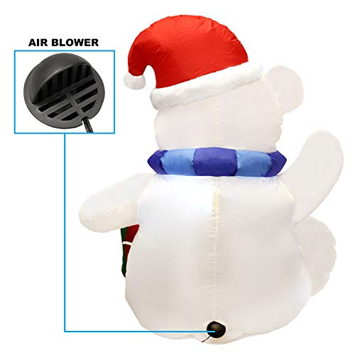4 ft Christmas Self Inflatable Polar Bear w/ LED Lights