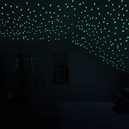 100 Pcs Glow in The Dark Luminous Stars Fluorescent Noctilucent Plastic Wall Stickers