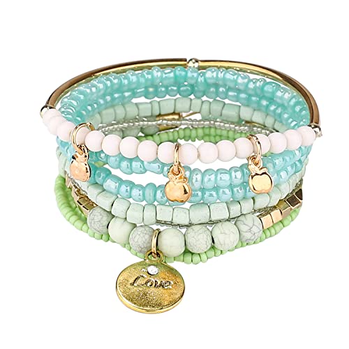 6 sets Handmade Bohemian Multilayer tassels Wrap Bangle Bracelets