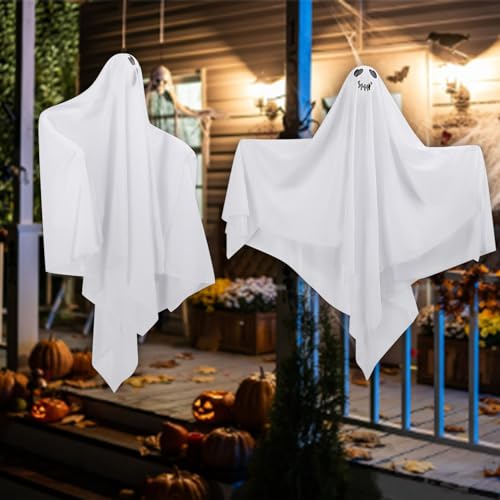 Halloween Hanging Ghost Outdoor Decorations,  Cute Hanging Ghosts Halloween Decor Outdoor,