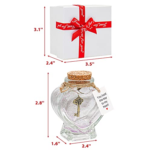 You Hold the Key to My Heart - Decorative Bottle Heart Shaped Gift for Valentines Day