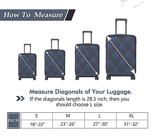 Washable Luggage Cover - Fashion Suitcase Protector  (Blue Cube)