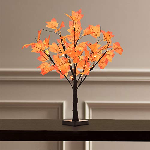 Lighted Artificial Fall Maple Tree-23-Inch Battery Operated