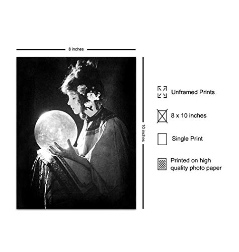 Gothic Wall Art Crystal Ball Goth Creepy Fortune Teller, Psychic