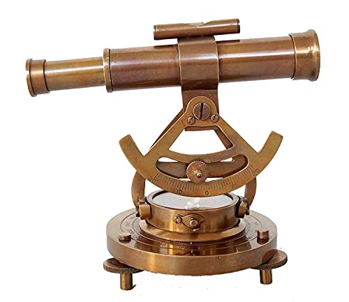 Vintage Brass Alidade Telescope w/ Base Compass Home Decoration