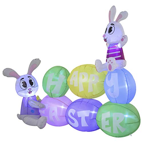 Easter Inflatable Decorations 6 ft Happy Easter Sign w/ Built-in LEDs