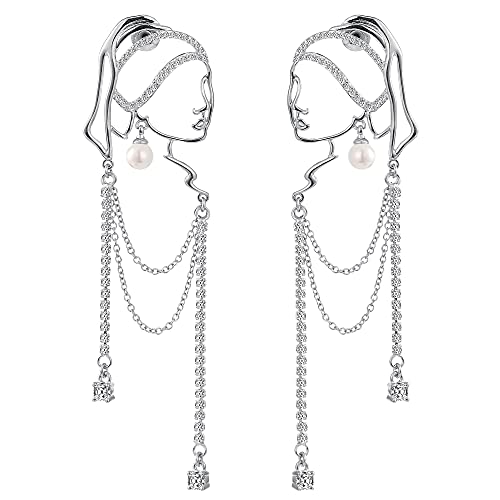 Unique Abstract face Art Earrings for Women