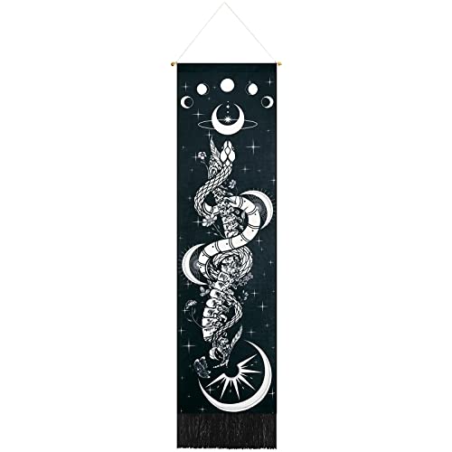 Skeleton Tapestry Planet Gothic Skull White and Black for Bedroom, Living Room