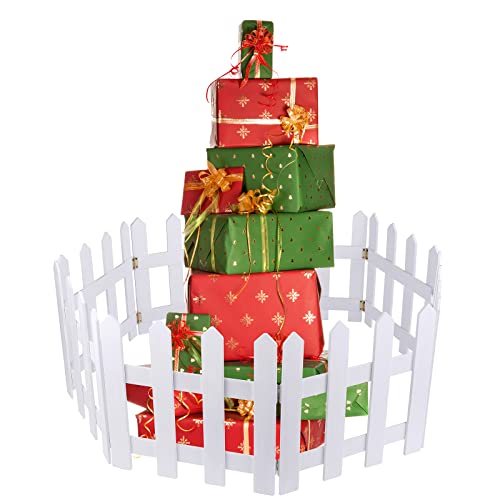 Christmas Tree Wooden Picket Fence Decoration