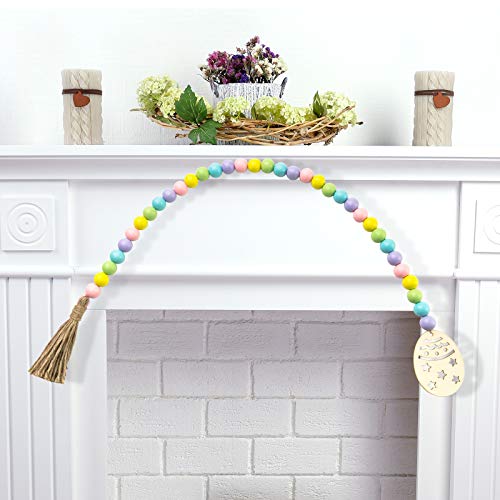 Easter Wood Bead Garland for Easter Decor
