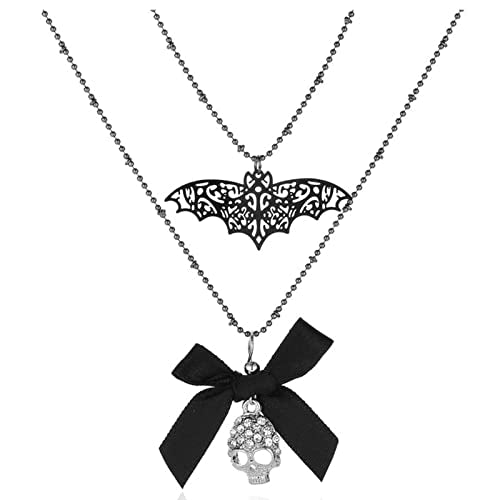 Vintage GothicNecklace Earrings Set,Halloween Crystal Pendant Necklace Punk Style Reptile Animal