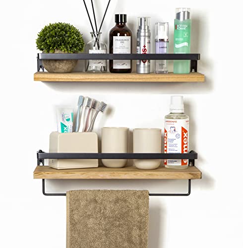 Set of 2 -Floating Storage Shelves Wall Mounted
