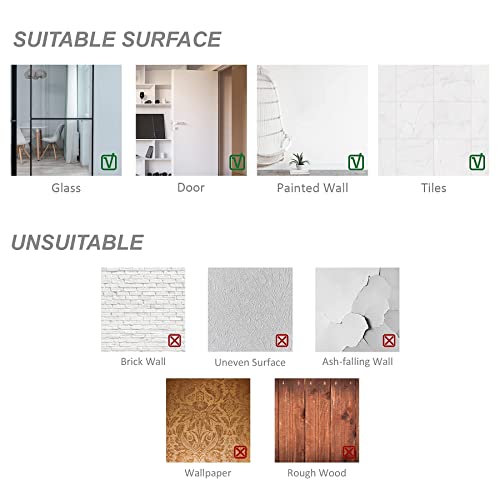Glass Full Length Wall Mirror Tiles, 14'' x 12'' x 4PCS, Frameless Full Body