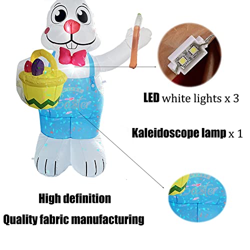 6ft Inflatable Easter Basket & Bunny for Home Decoration / Built in LED