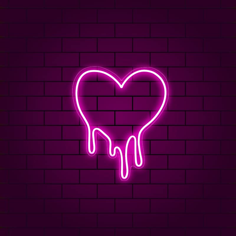 Dripping Heart Neon Sign for Wall Decoration