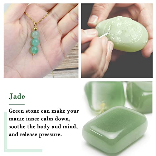 green jewelry crystal necklace with jade beads, green necklace crystal pendant necklace as spiritual jewelry