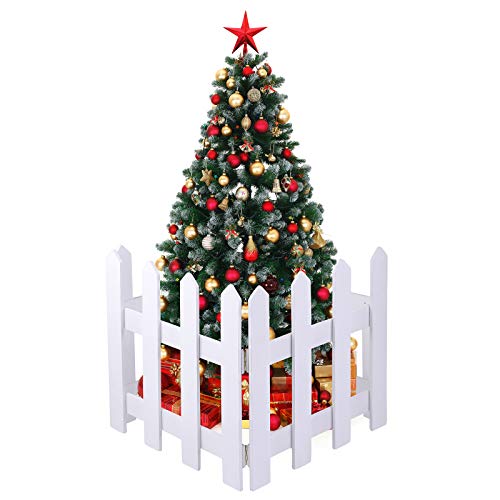 Christmas Tree Wooden Picket Fence Decoration