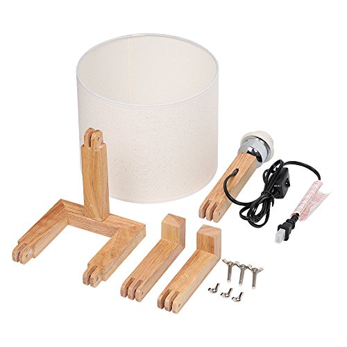 Cute Desk Lamp w/ Wood Base Changeable Shape
