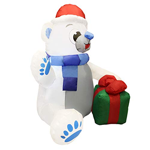 4 ft Christmas Self Inflatable Polar Bear w/ LED Lights