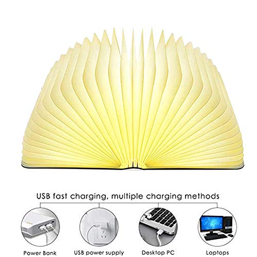 Folding Lamp Book Novelty LED Night Light USB Large Capacity Rechargeable