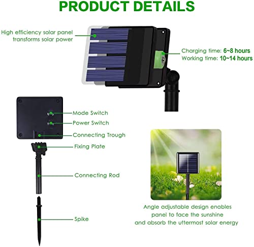 4-Pack 160FT 400 LED Solar Christmas Lights