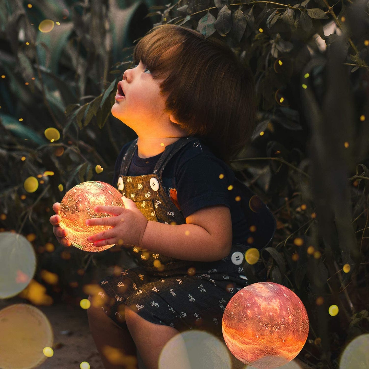 Moon Lamp, Night Light,16 Colors Galaxy Lamp 3D Printing w/ Stand 4.8inch