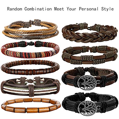 24 Pcs adjustable Woven Leather Bracelet for Men/Women