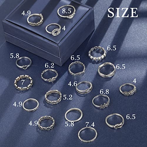 Vintage Silver Knuckle Rings Set for Women