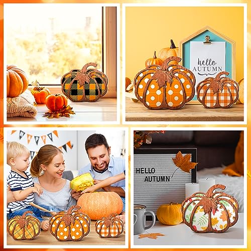 9 Pcs Halloween Wooden Ghost Table Sign Tiered Tray