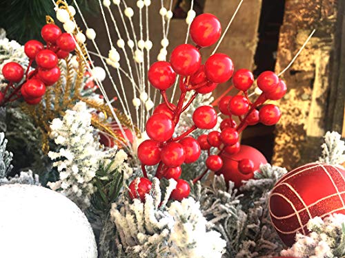 24 pcs Berries Stems for Christmas Ornaments