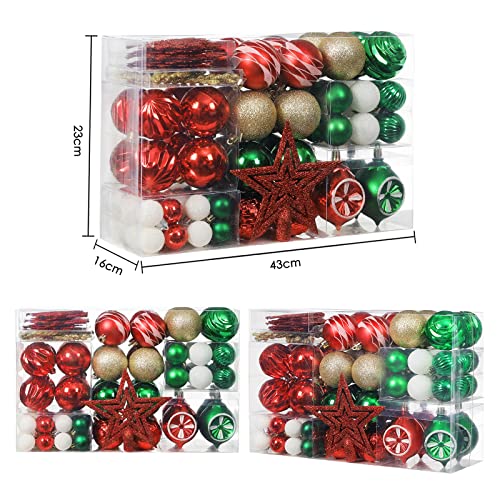 103-Pack Assorted Christmas Ball Ornaments