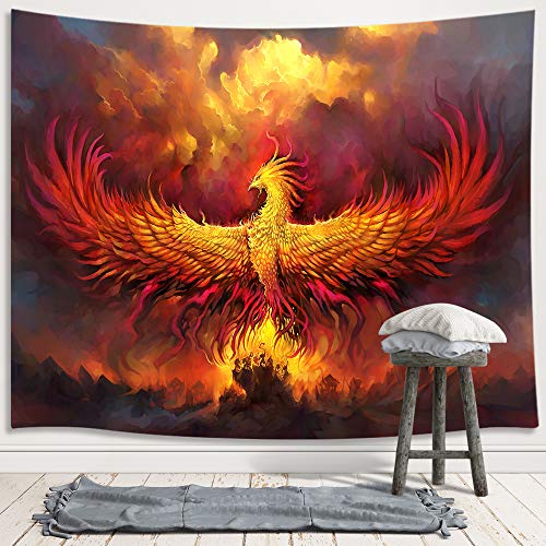 Fantasy Phoenix Bird Tapestry for Home Decoration (60" W X 40" H)