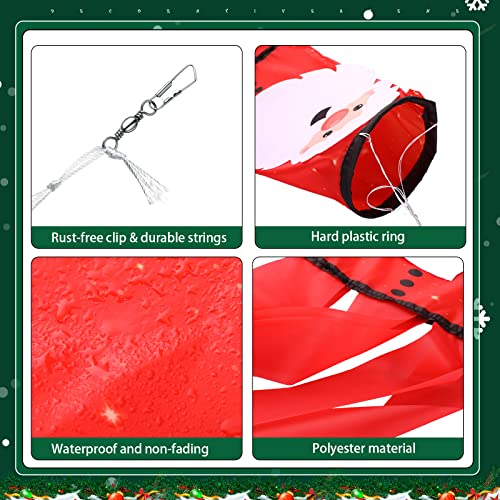 39 Inch 4 Pcs Christmas Windsock Flags w/ LED Lights